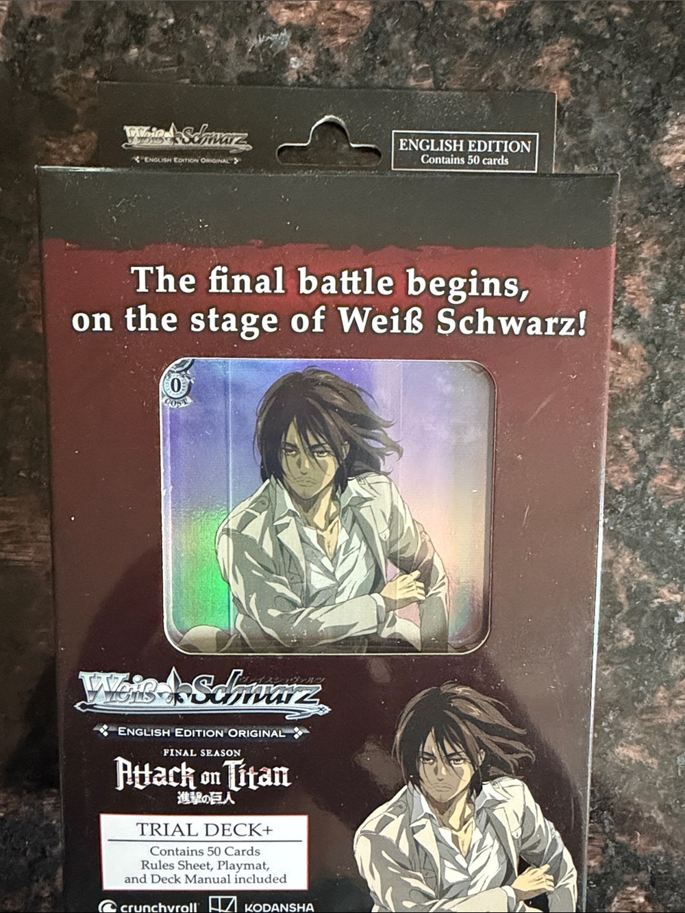 Weiß Schwarz Attack on Titan Trial Deck+ - Burgundy Box with Character Window